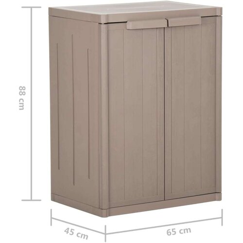 VidaXL Vrtni ormarić za pohranu smeđi 65 x 45 x 88 cm PP ratan Slike