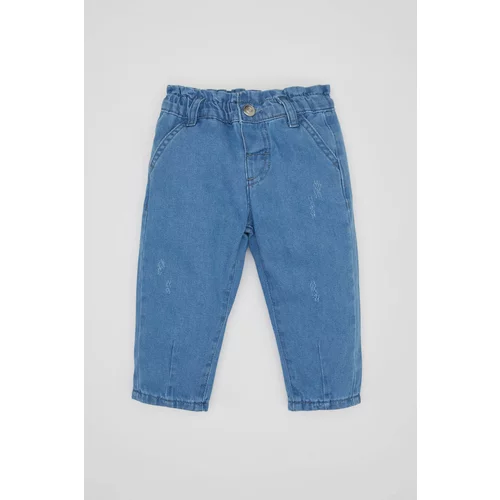 Defacto Baby Girl Paperbag Straight Leg Jeans