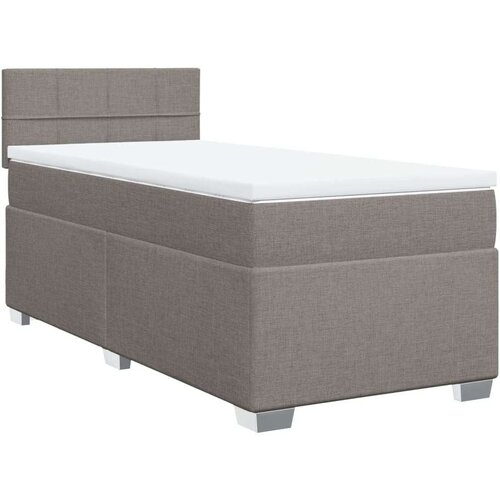 VidaXL Krevet s oprugama i madracem smeđesivi 90x190 cm od tkanine Slike