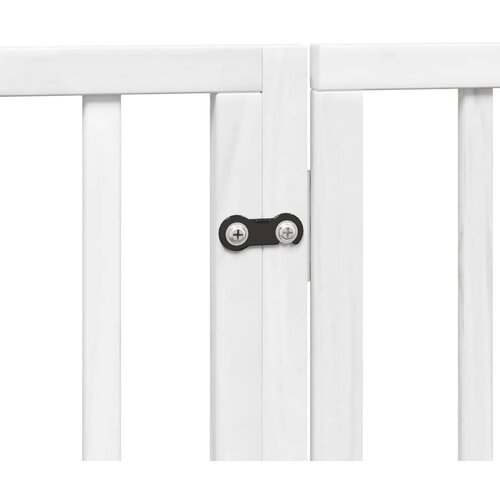  Vrata za pse s vrata&amp;scaron;cima 4 panela sklopiva 320 cm drvo topole Bijela 80 x 60 x 2 cm Slike