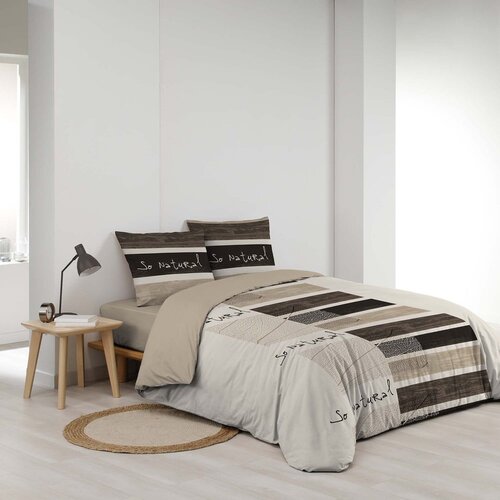 Douceur d int&amp;eacute;rieur Rjava bombažna posteljnina za zakonsko posteljo 200x200 cm So Natural &amp;ndash; Slike