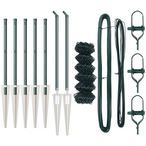 vidaXL Ogradna mreža s 7 špikovskih postova 0.6x10 m Galvanizirani čelik Cijene