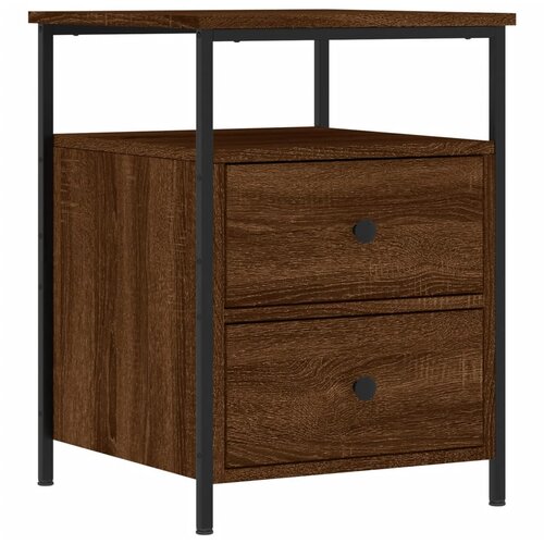 Maison Chic Nočna omarica - Nočna miza rjavi hrast 44x45x60 cm inženirski les, (21687986) Slike