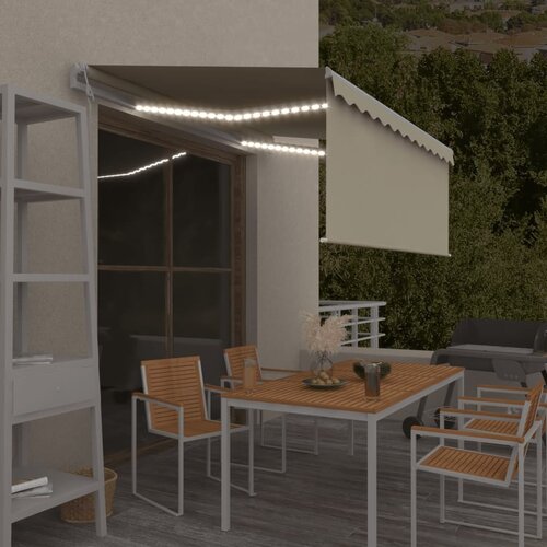  Automatska tenda s roletom i senzorom LED 3,5 x 2,5 m krem Slike
