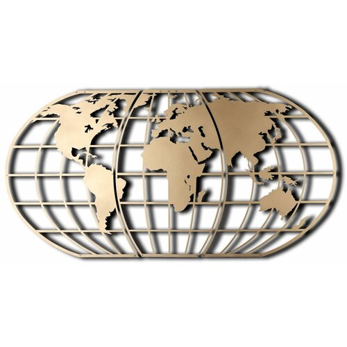 Wallity zidna dekoracija world map globe gold Slike