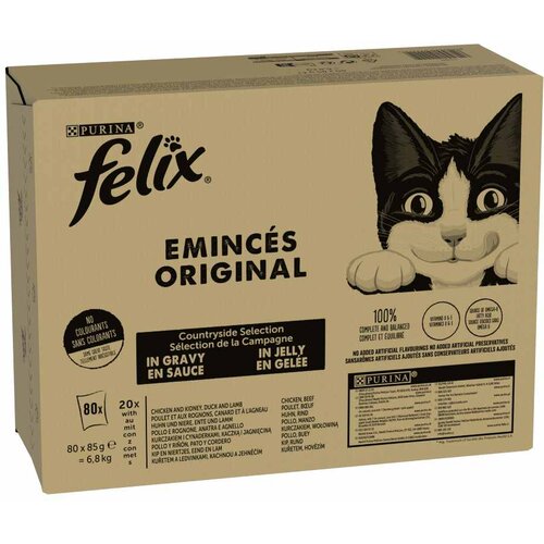 MEGA pakiranje Felix Classic Pouches 80 x 85 g - Raznolikost okusov iz podeželja (4 sorte) Cijene