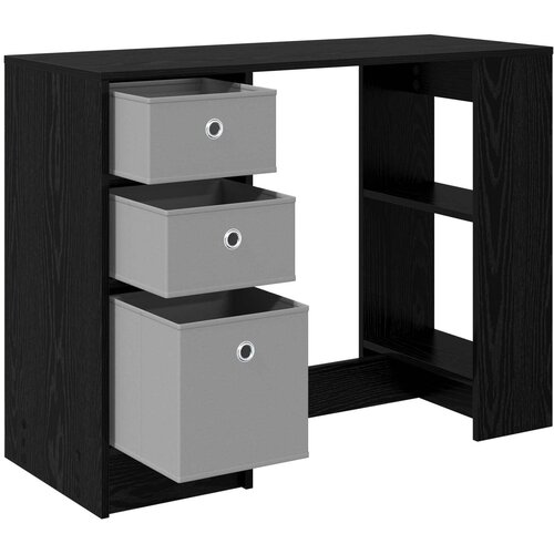  Stol s ladicama Crni hrast 100 x 40 x 75 cm Konstruirano drvo Slike