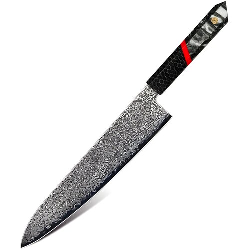  Damaskasti kuhinjski nož ZA-37455 - Chef / Crna / Crvena KP37455 Cene