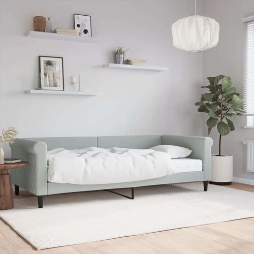  Dnevni krevet s madracem svjetlosivi 90 x 200 cm baršunasti Cene