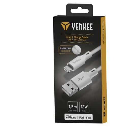 Yenkee YCU 615 WH kabel za rasvjetu, USB tip A, 1,5 m, 12 W, bijeli Slike