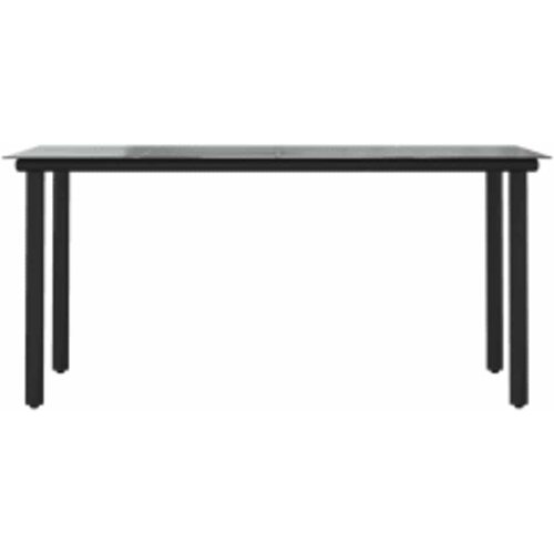  5-dijelni vrtni blagovaonski set s jastucima poliratan i staklo Siva 160 x 80 x 74 cm Slike