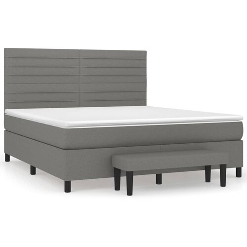 Maison Chic Box spring postelja - Vzmetna postelja z vzmetnico temno siva 160x200 cm blago SL20841, (21893019) Cene