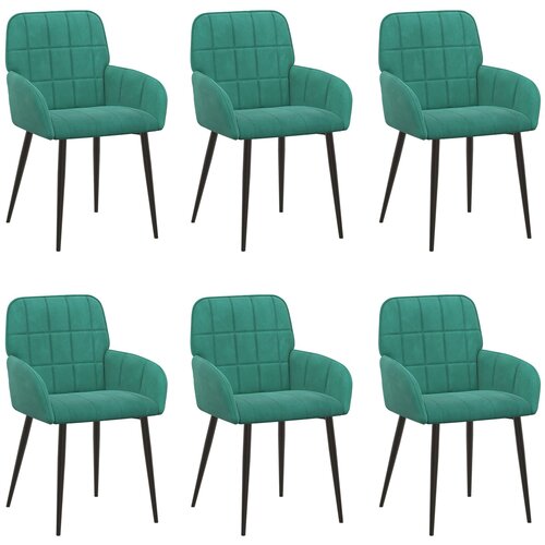vidaXL Jedilni stoli 6 pcs Žamet Turkizna 57 x 50 x 85 cm, (5000296914) Cene
