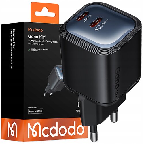 McDodo HITR STENSKI POLNILEC ZA TELEFON, NAPAJALNIK 2X USB-C PD GAN 45W, (5000337838) Cene