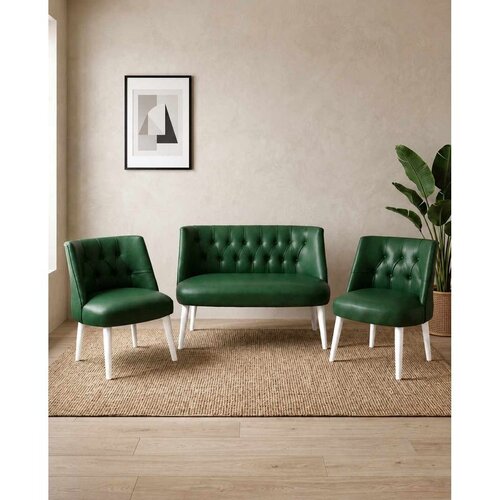 Atelier Del Sofa Az-Tkmln-01-Byz set od 2 fotelje i dvoseda, zelena Cene