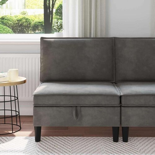 SOFA s pohranom Tamnosiva Baršun - Tamnosiva Srednja Cene