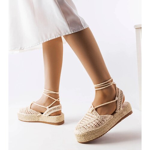 Gemre Beige lace-up espadrilles Partenia Slike