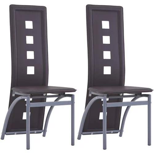  Blagovaonske stolice od umjetne kože 2 kom smeđe
