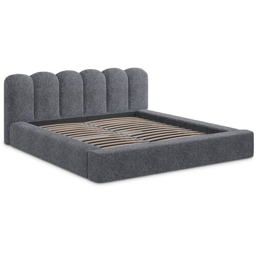 Makamii Tamno sivi tapecirani bračni krevet s prostorom za odlaganje s podnicom 140x200 cm Mano – Cijene