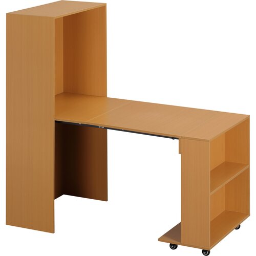HOMCOM zložljiva jedilna miza za do 3 osebe za omejene prostore, iverna plošča in jeklo, 75x144x144,5 cm, barva lesa, (20745640) Cene