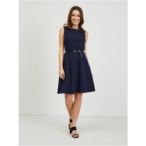 Orsay Dark blue dress with belt - Ladies Slike