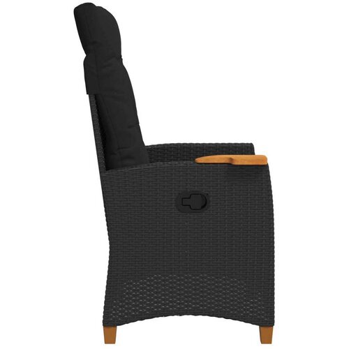  Fotelja za ležanje s pločom za čaj Crna 62 x 64 x 112 cm - Crna Slike