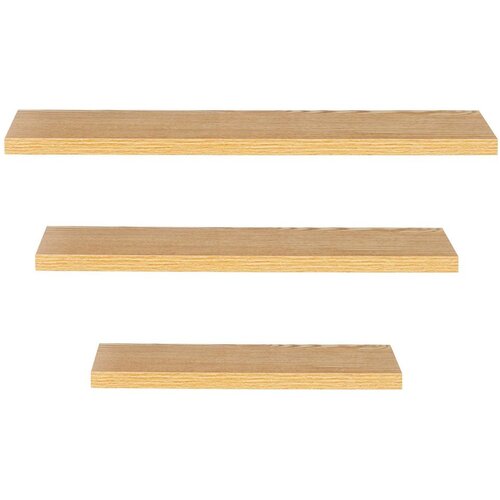 Springos set zidnih polica 3 kom, 30/45/60 x 15 cm, smeđe Slike