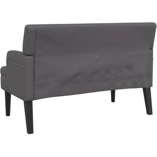  Klupa s naslonom siva 112 x 65,5 x 75 cm od umjetne kože Slike