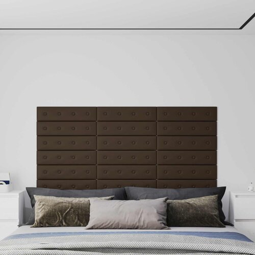  Zidna uzglavlja 12 pcs Smeđa 60 x 15 cm Lažna koža Cene