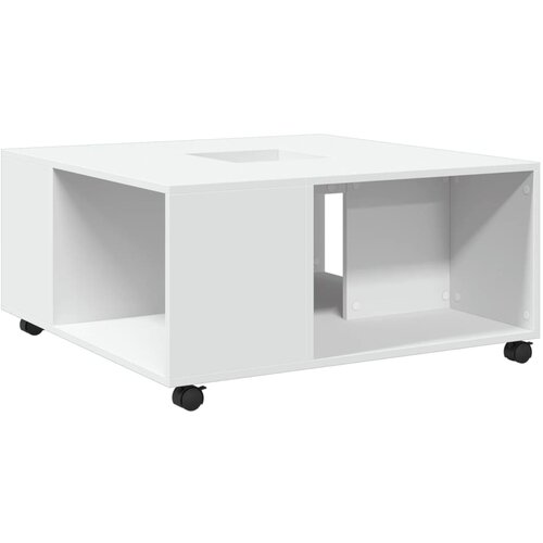VidaXL Klubska mizica bela 80x80x40 cm inženirski les, (21323762) Slike