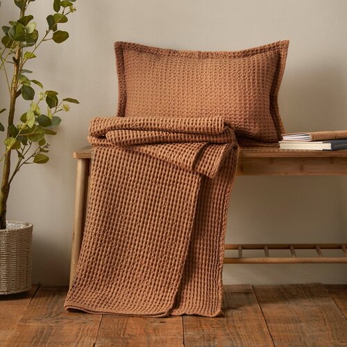 Pineapple Elephant Smeđa pamučna deka 150x200 cm Jaipur Chunky Waffle &amp;ndash; Slike