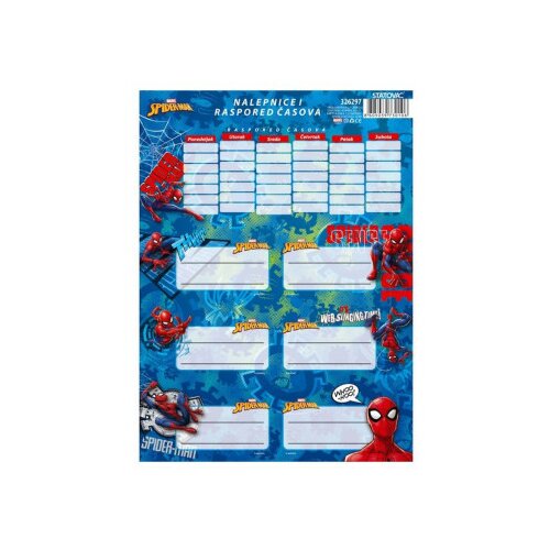 Literacy 210 nalepnice za sveske sa rasporedom časova, Spider-Man ( 326297 ) Slike