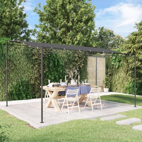 VidaXL Nadstre&amp;scaron;ek antracit 4x3 m 180 g/m&amp;sup2; blago in jeklo Slike