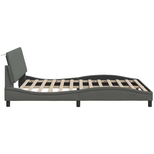 VidaXL okvir za krevet bez madraca tamnosivi 160x200 cm od tkanine Slike