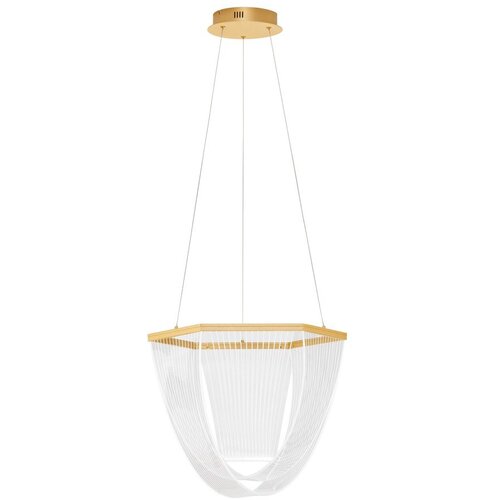 Nova Luce Aluminijasta LED zatemnitvena viseča svetilka v zlati barvi s senčilom iz akrilnega stekla &amp;oslash; 52 cm Valentin &amp;ndash; Slike