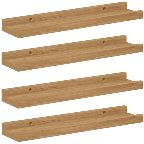  Polica na zidu 4 pcs Smeđa 40 x 9 x 3 cm Konstruirano drvo Slike