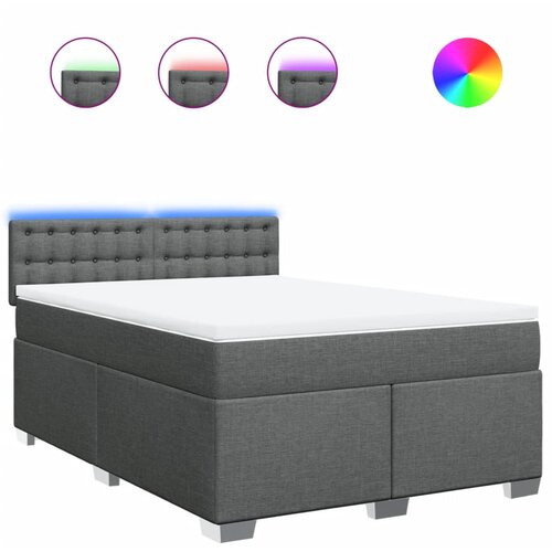 Maison Chic Box spring postelja - Vzmetna postelja z vzmetnico temno siva 160x200 cm blago SL4865, (21900328) Cene