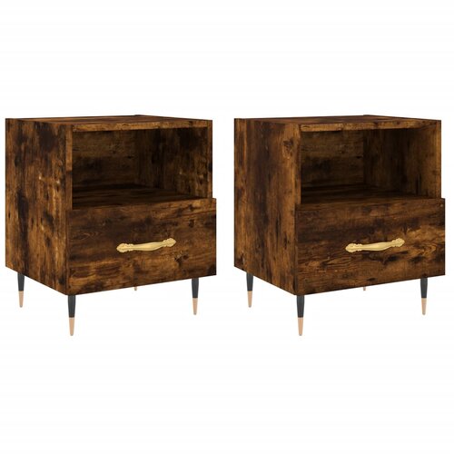Maison Chic Dvo delni komplet Nočne omarice - Nočne mize dimljen hrast 40x35x47,5 cm inženirski les, (21688408) Slike
