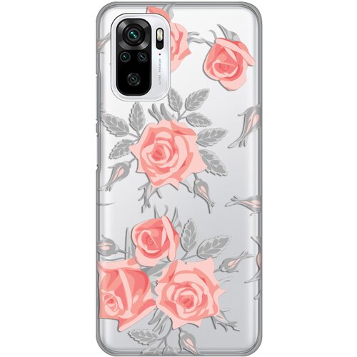  silikonska maska za Xiaomi Redmi Note 10 4G/10s Elegant Roses Print Skin providna Cene