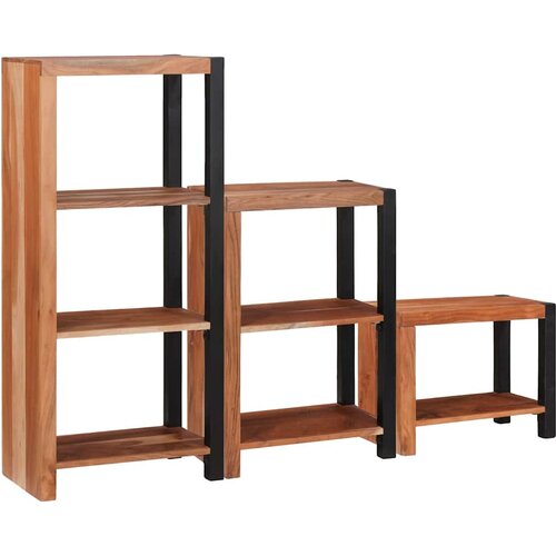  Polica 3 pcs Smeđa 50 x 30 x 110 cm Čvrsto drvo akacije Slike