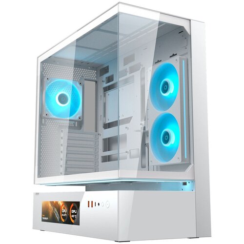 Cougar Midi Tower Case, CFV235 Vision, ARGB, LCD Display, Glass, White Cijene