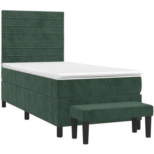 VidaXL box spring krevet s madracem tamnozeleni 80 x 200 cm bar&amp;scaron;unasti Slike