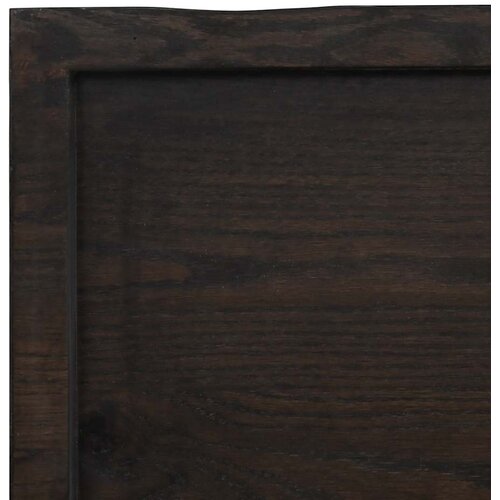  Zidna polica tamnosmeđa 120x50x(2-4) cm od obrađene hrastovine Slike