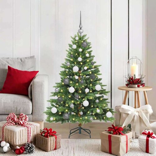 vidaXL Umestno božično drevo med 150 LED Zelena 120 cm PE in PVC Cene