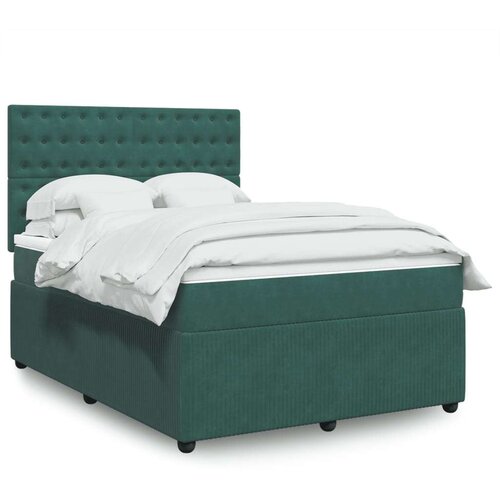  Box spring postelja z vzmetnico temno zelena 140x200 cm žamet, (21306932) Cene
