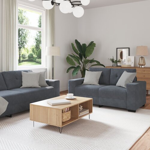 vidaXL sedežna garnitura set 3 temno siva Cene
