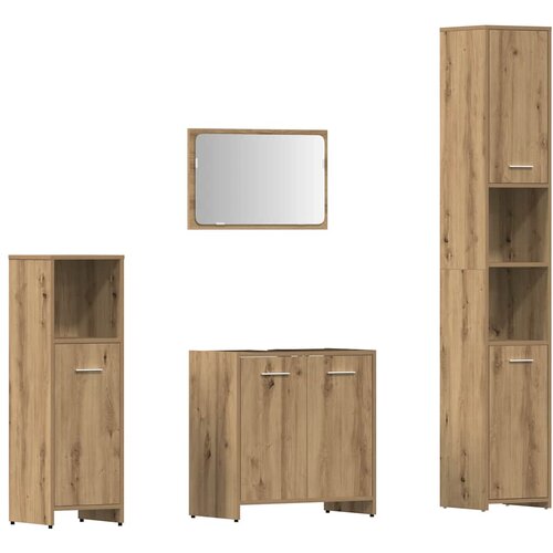 Maison Chic Kopalni&amp;scaron;ka garnitura - Kopalni&amp;scaron;ki sestavi 4-delna artisan hrast inženirski les, (21787614) Slike