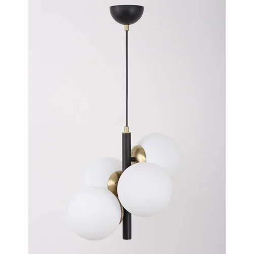 Squid Lighting Bijela/crna viseća svjetiljka sa staklenim sjenilom ø 15 cm Forte –