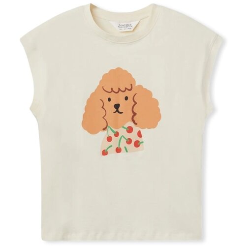 Compania Fantastica Puloverji COMPA&amp;Ntilde;IA FANT&amp;Aacute;STICA T-Shirt 42012 - Ecru Bela Slike