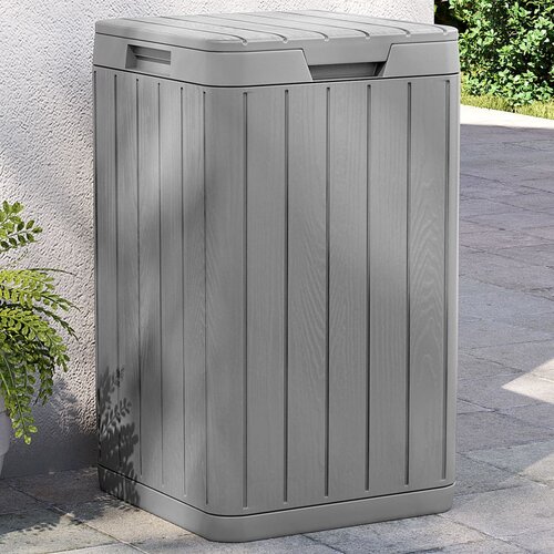 vidaXL Zunanji koš za smeti siv 38x38x65 cm PP Cene